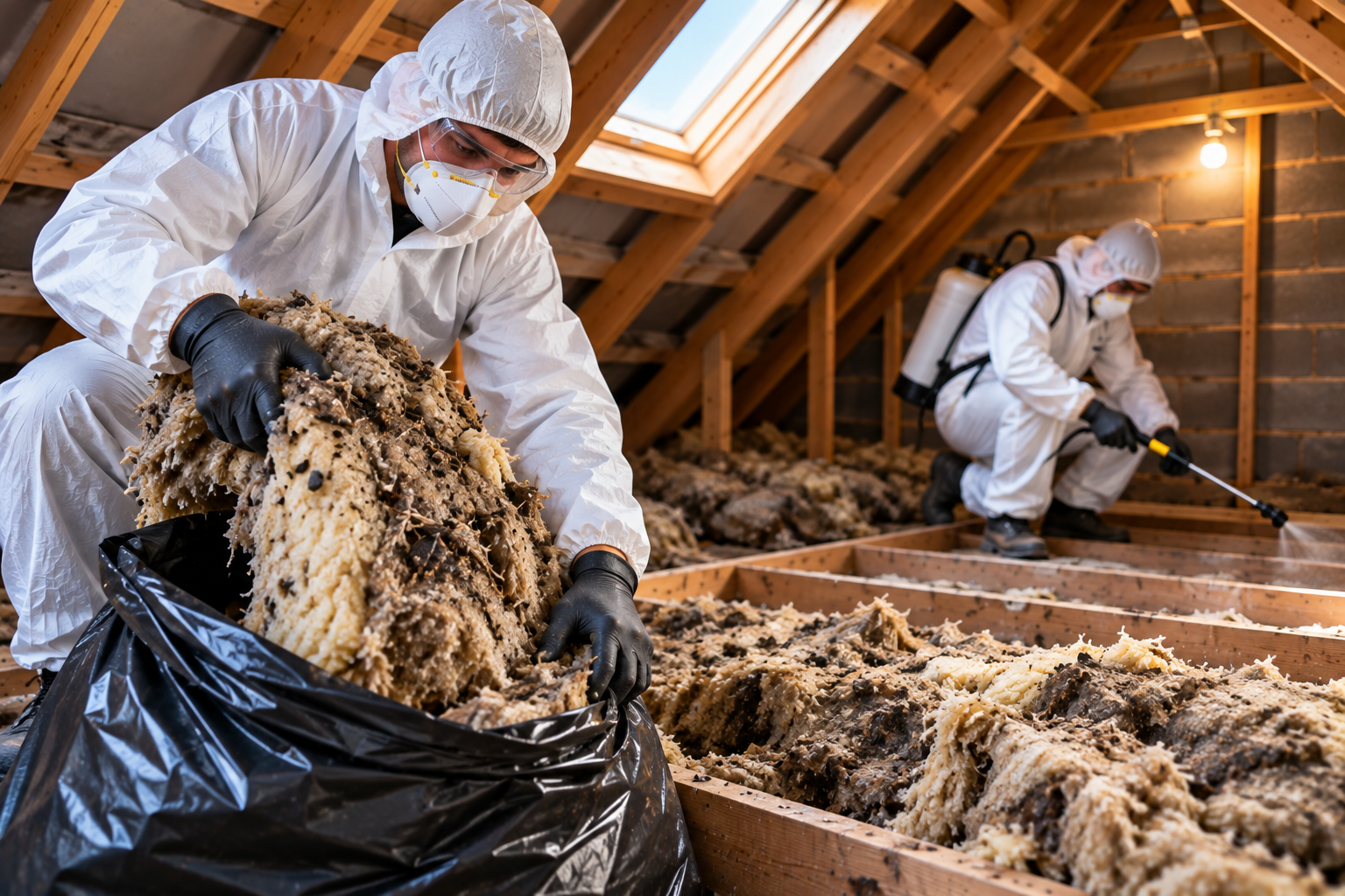 Loft in Oldham cleared of rat-infested insulation and decontaminated